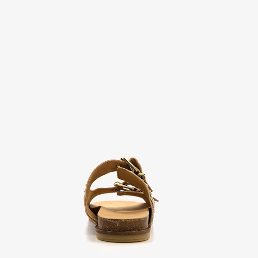Leren dames slippers met panterprint