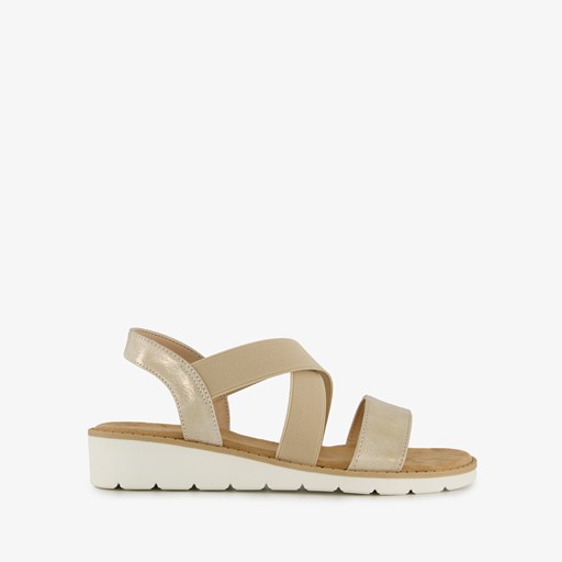 Dames sandalen beige goud