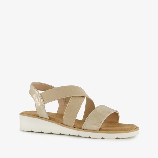 Dames sandalen beige goud