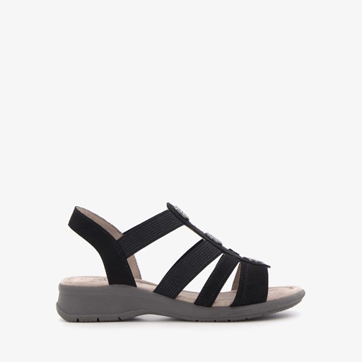 Dames sandalen met zilverkleurige knopen