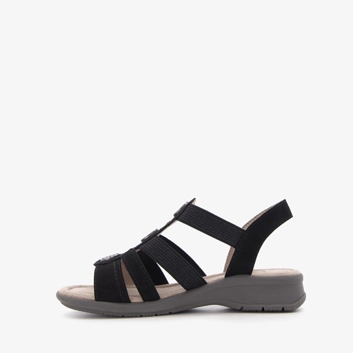 Dames sandalen met zilverkleurige knopen
