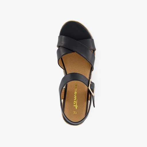 Dames sandalen met sleehak zwart