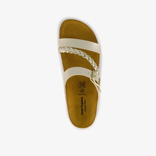 Dames bio slippers met sleehak goud