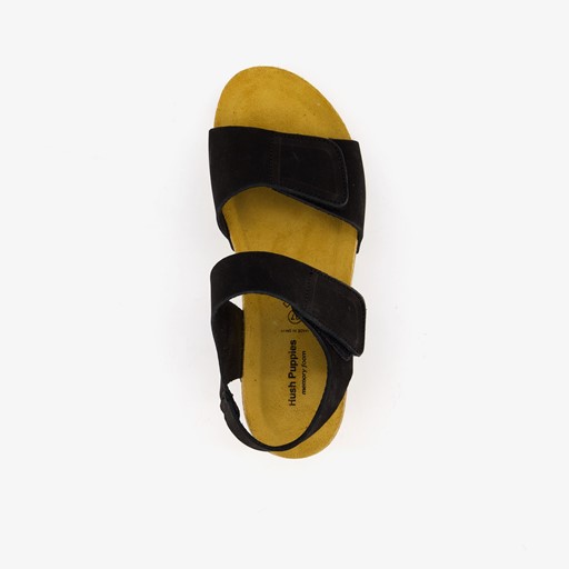 Suède dames bio sandalen zwart