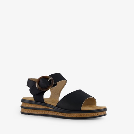 Dames sandalen zwart bruin
