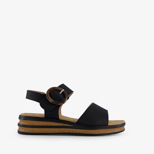 Dames sandalen zwart bruin