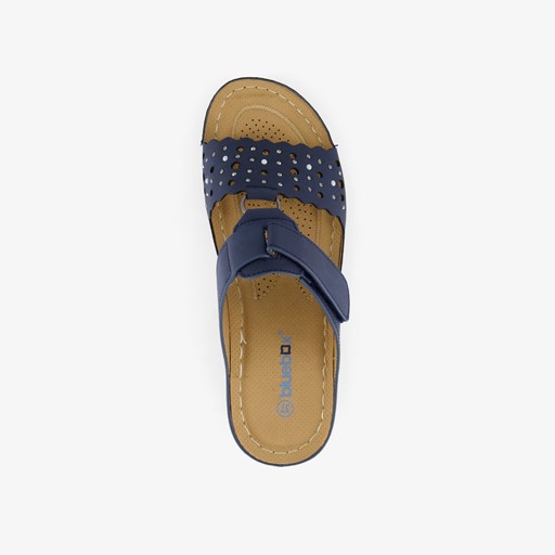 Dames slippers met perforaties blauw