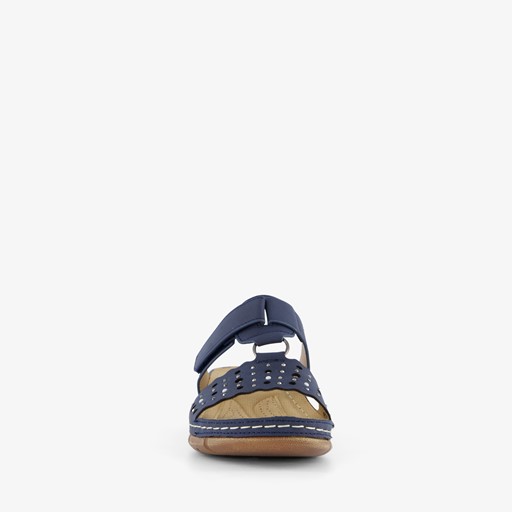 Dames slippers met perforaties blauw