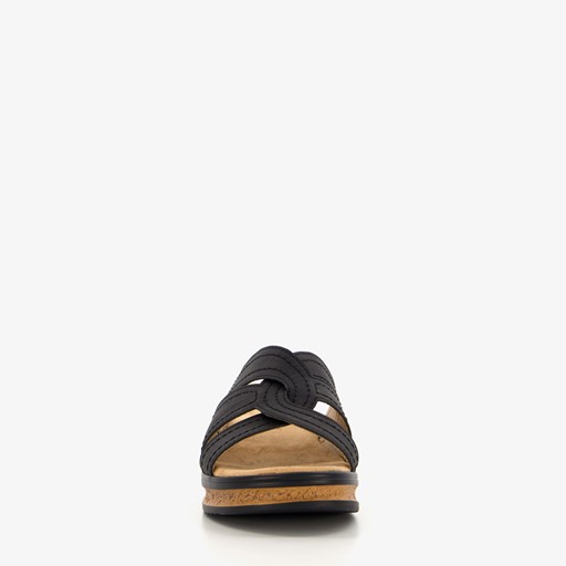 Dames slippers zwart bruin