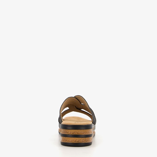 Dames slippers zwart bruin