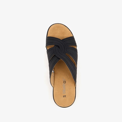 Dames slippers zwart bruin