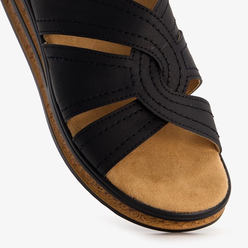 Dames slippers zwart bruin