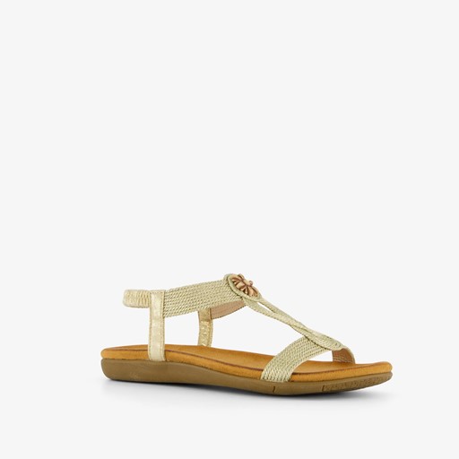 Gevlocthend dames sandalen goud