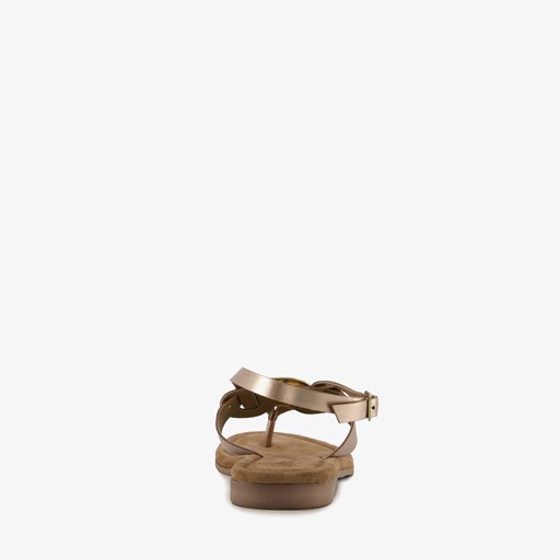 Leren dames sandalen goud