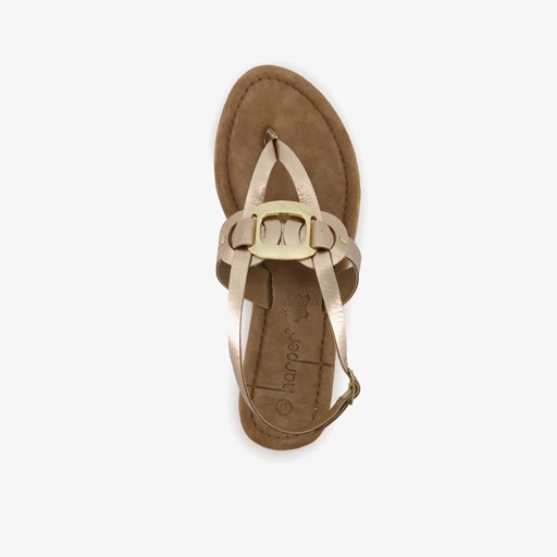 Leren dames sandalen goud