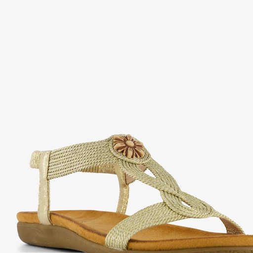 Gevlocthend dames sandalen goud