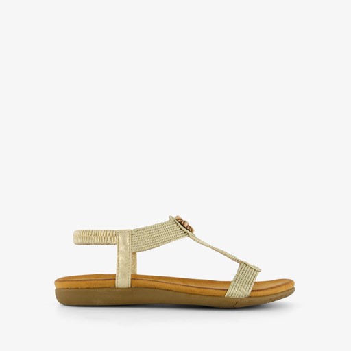 Gevlocthend dames sandalen goud