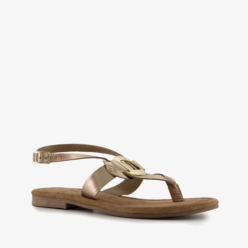 Leren dames sandalen goud