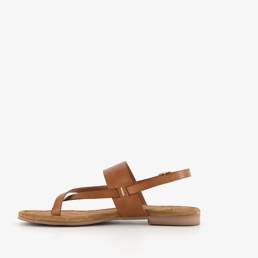 Leren sandaaltjes cognac bruin