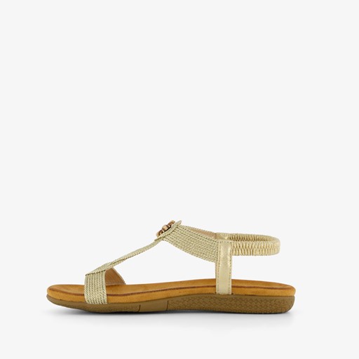 Gevlocthend dames sandalen goud