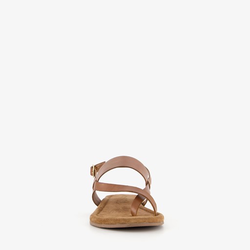 Leren sandaaltjes cognac bruin