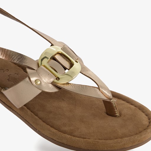 Leren dames sandalen goud
