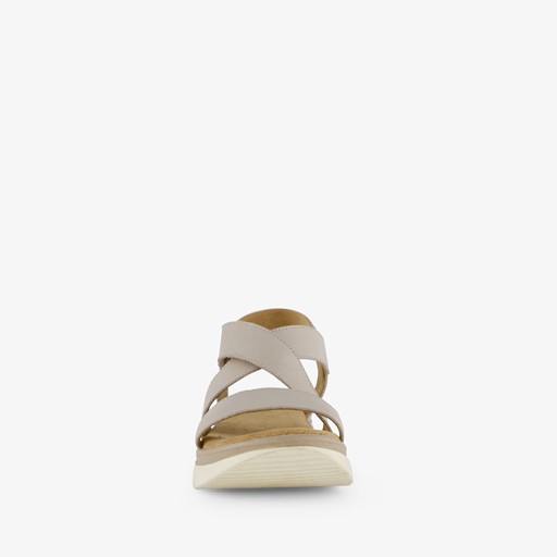 Leren dames sandalen beige