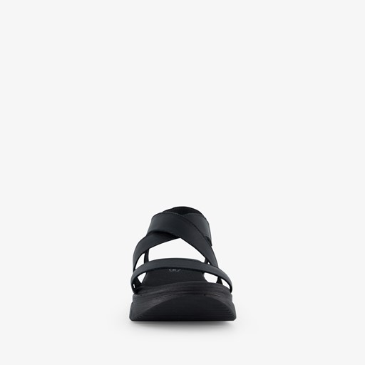 Leren dames sandalen zwart