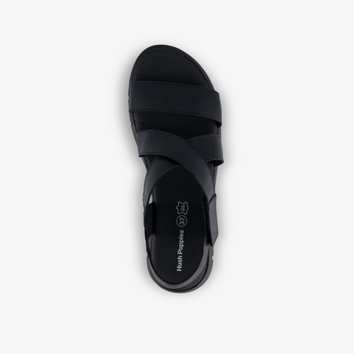 Leren dames sandalen zwart