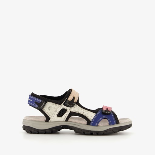 Leren dames sandalen beige roze