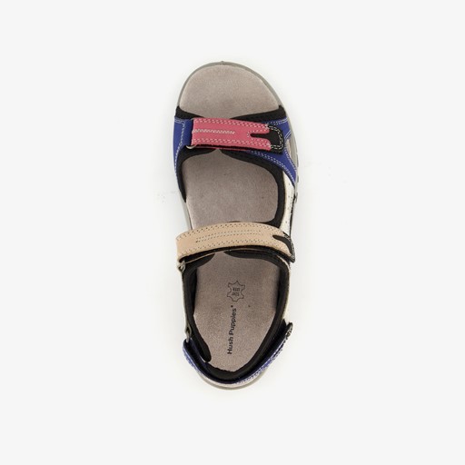 Leren dames sandalen beige roze