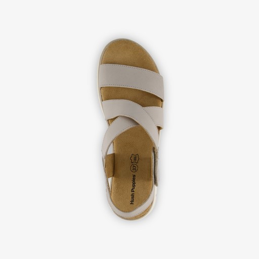 Leren dames sandalen beige