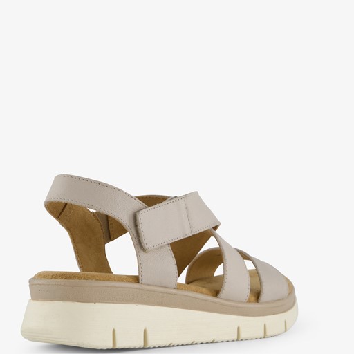 Leren dames sandalen beige