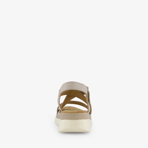 Leren dames sandalen beige