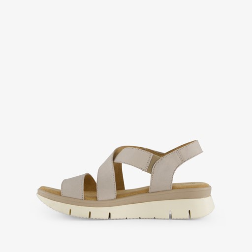 Leren dames sandalen beige