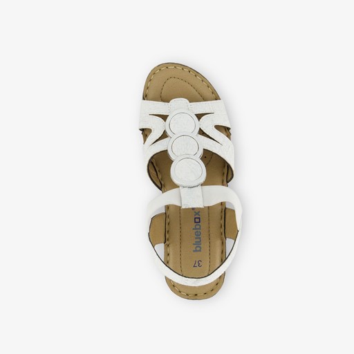 Dames sandalen met hak wit zilver