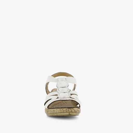 Dames sandalen met hak wit zilver