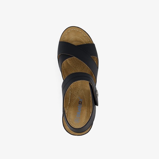 Dames sandalen met sleehak zwart