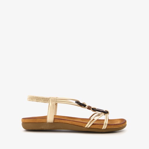Dames sandalen met kralen goud