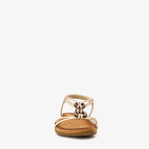 Dames sandalen met kralen goud