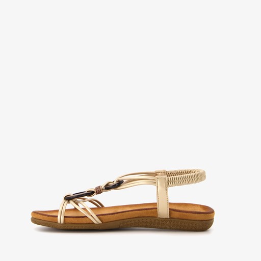 Dames sandalen met kralen goud