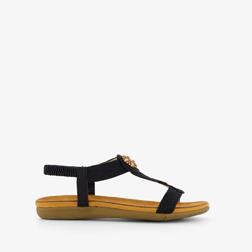 Gevlochten dames sandalen zwart