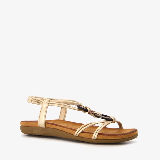 Dames sandalen met kralen goud