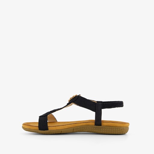 Gevlochten dames sandalen zwart