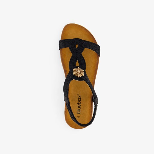 Gevlochten dames sandalen zwart