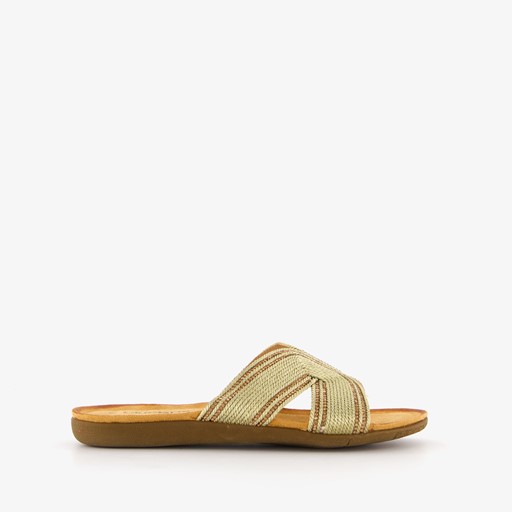 Dames slippers met glitter goud