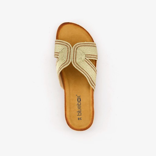 Dames slippers met glitter goud