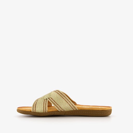 Dames slippers met glitter goud