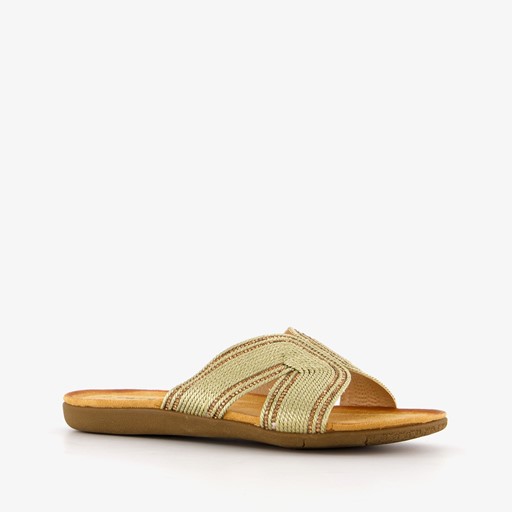 Dames slippers met glitter goud