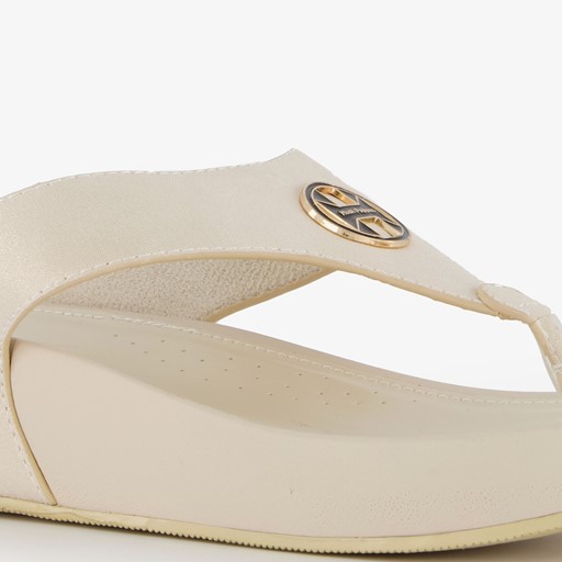 Dames teenslippers beige